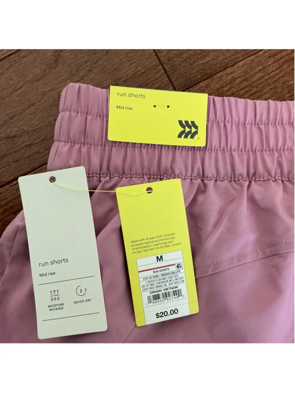 Women's All in Motion Mauve Mid Rise 3” Inseam Run Shorts M - Picture 4 of 6